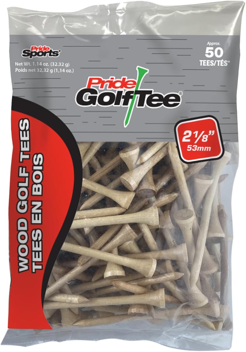 Pride Golf Tee - Deluxe 2-1/8 Inch Tees | 50 Count Bag for Enhanced Performance