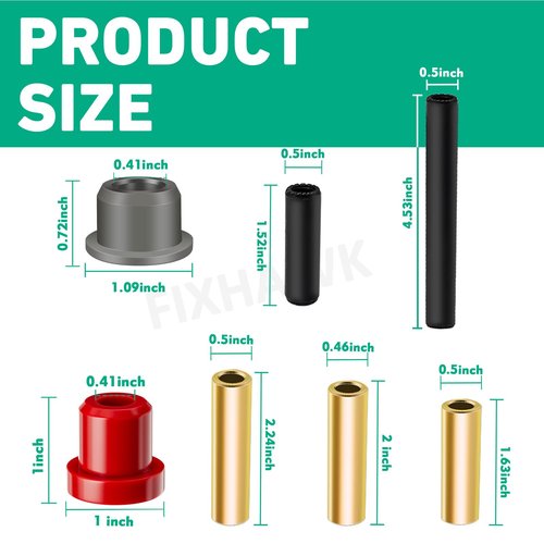 FIXHAWK Club Car Precedent Bushing Kit, Polyurethane Bushings for Front Lower Spring & Rear Leaf Spring and Upper A Arm Suspension,Suitable for Club Car Precedent 2004-Up Golf Cart.