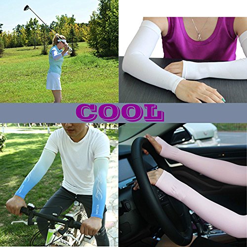 Cooling UV Protection Arm Sleeves for Sports - Medium, Black