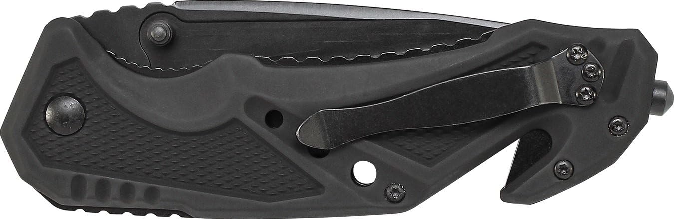 Smith & Wesson M&P Folding Knife - 8.9in High Carbon Steel with 3.8in Tanto Blade, Black Aluminum Handle