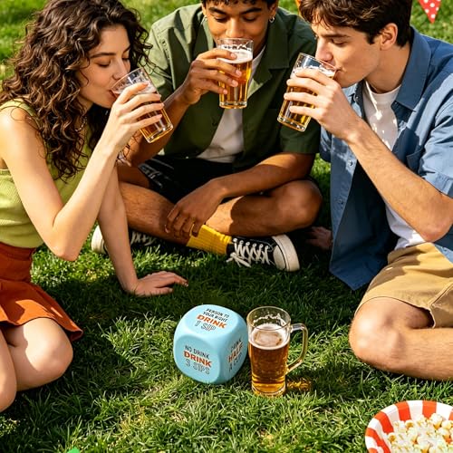 Large Drinking Dice Game - 2.75" Giant Foam Dice - Blue