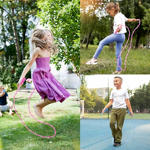 Adjustable Jump Rope for Kids - Tangle Free - Blue & Pink