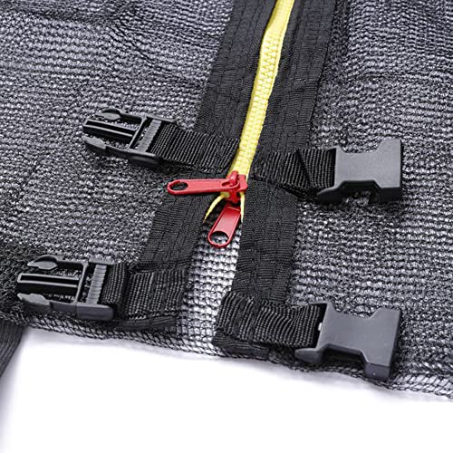 Trampoline Enclosure Net with Zipper & Buckle, Safety for Round Frames