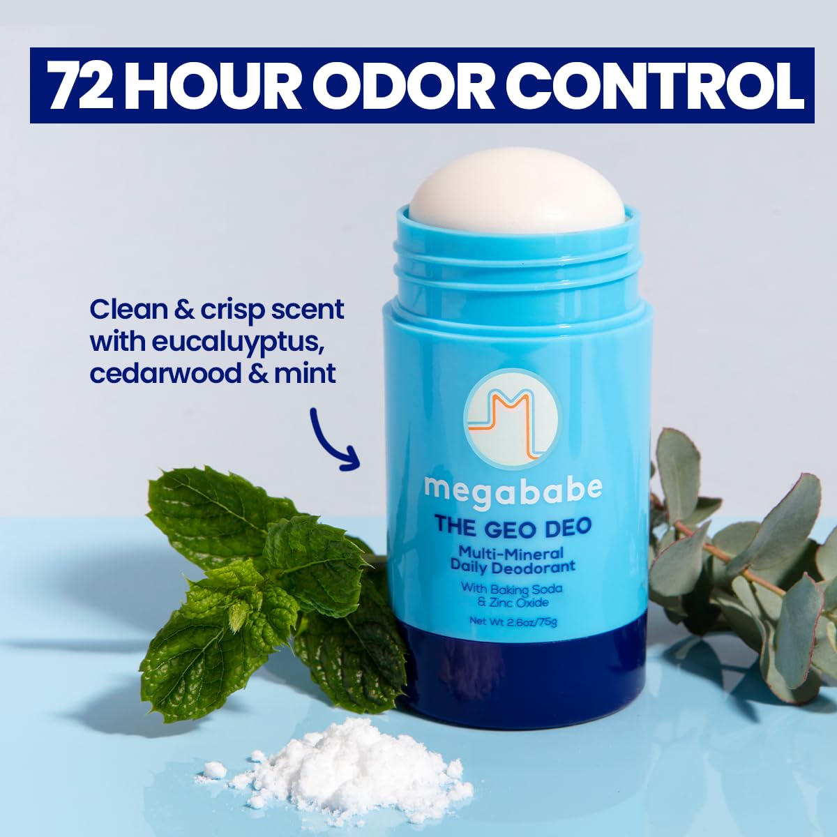 Megababe Daily Deodorant - Aluminum-Free Geo Deo with 72-Hour Odor Protection | 2.6 oz All-Natural Formula