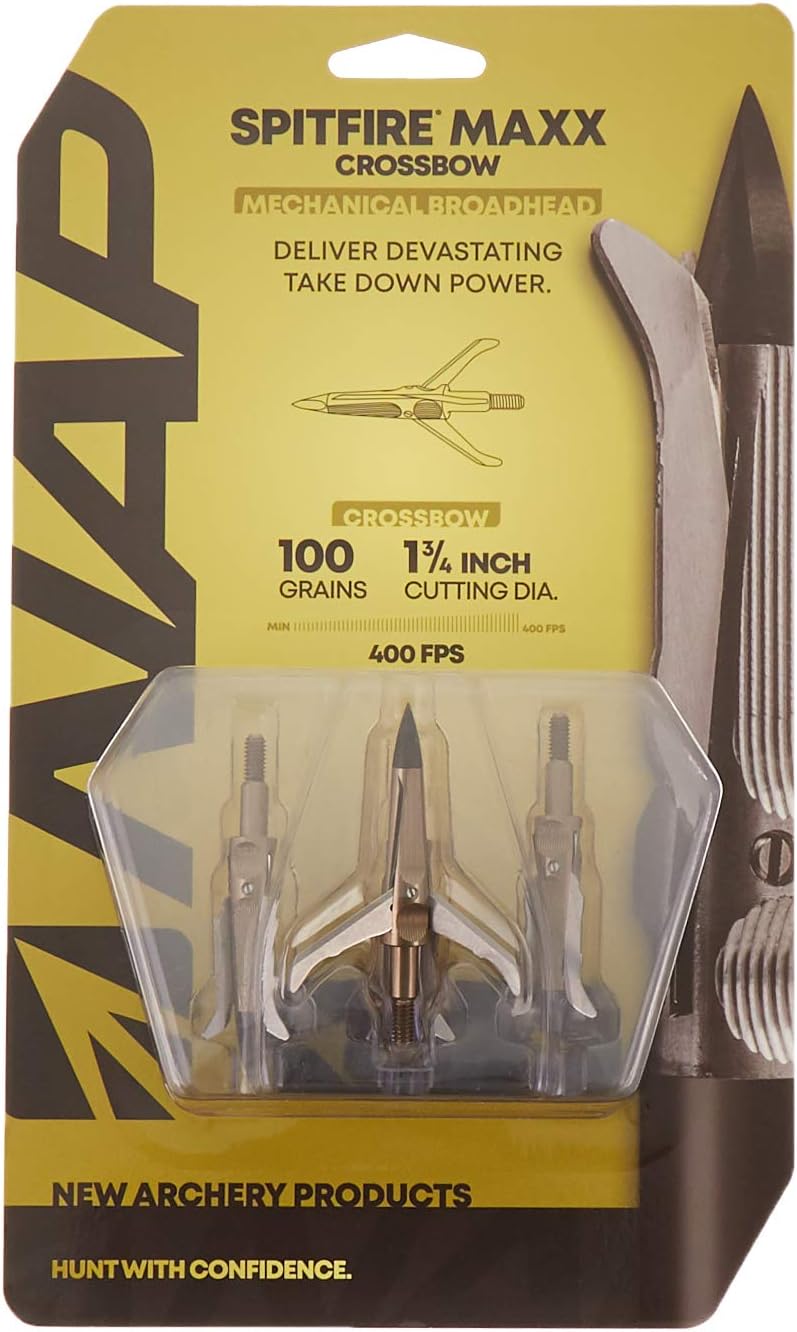 NAP Spitfire Maxx 100 X-Bow Broadheads - Precision 4-Pack for Ultimate Accuracy
