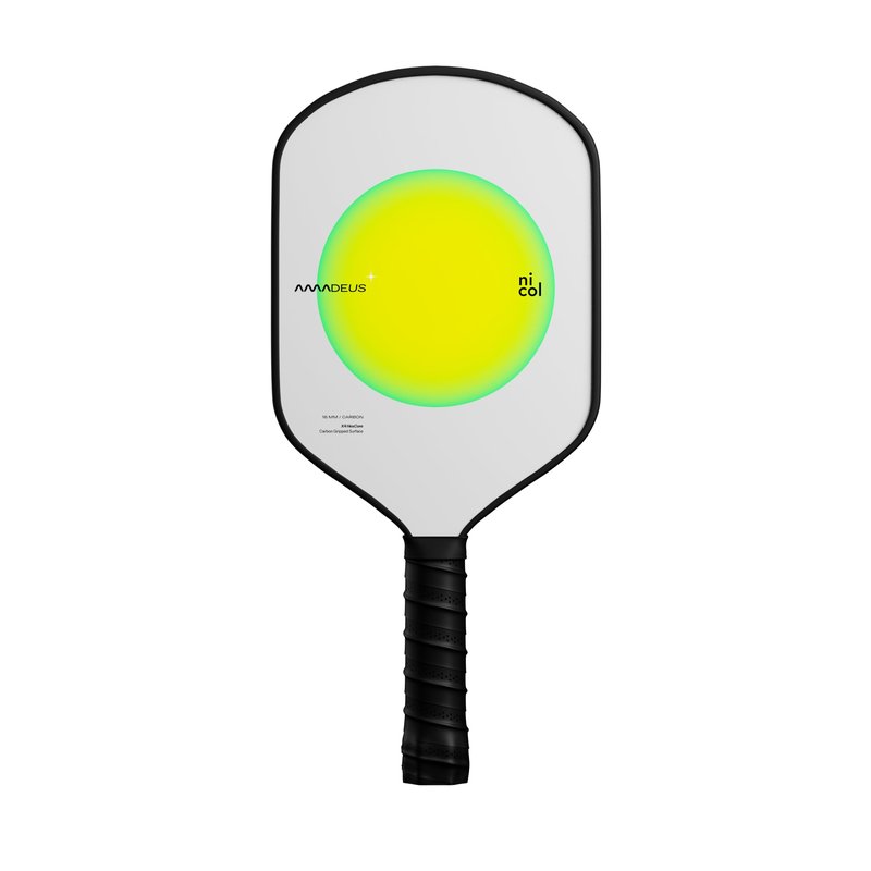 Pickleball Paddle by Nicol - Amadeus 16MM | Precision Carbon Fiber for More Spin & Control | Faster Swings | Lightweight Racket, High-Performance Paddles with Enhanced Sweet Spot (Green)