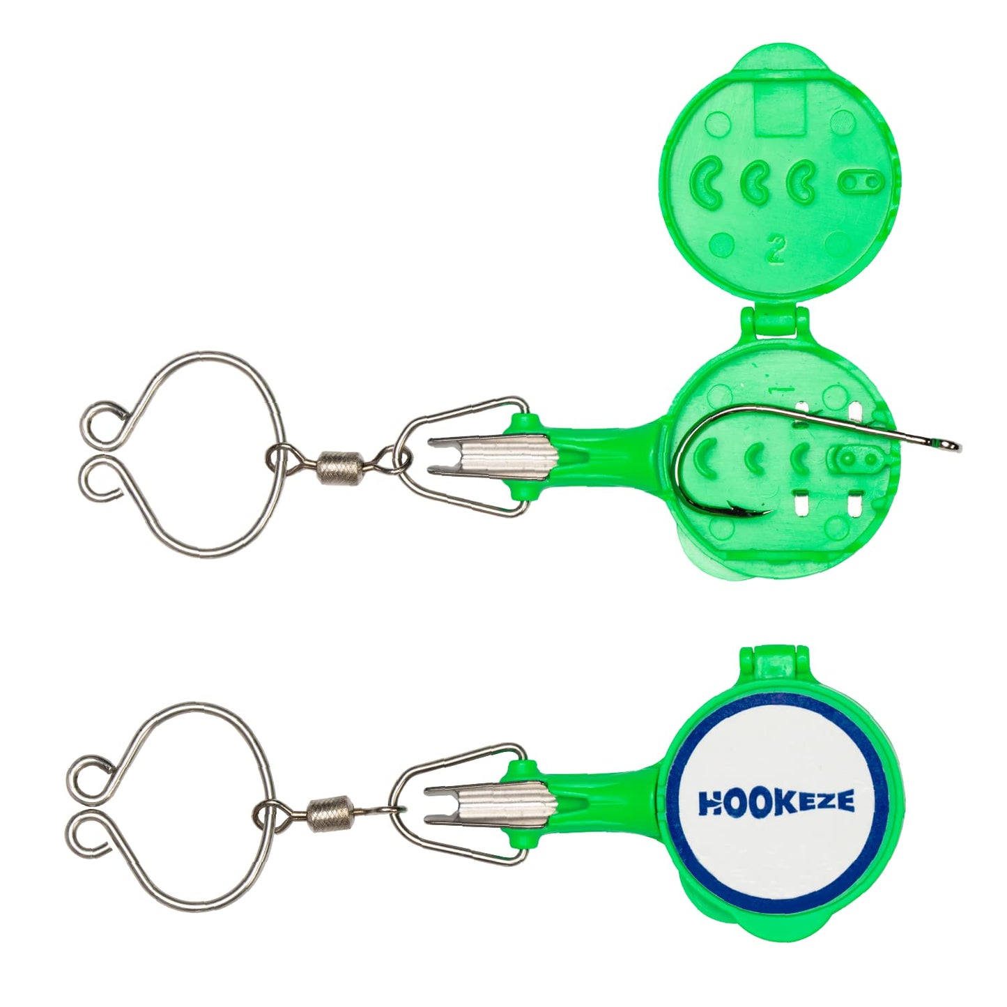 HOOK-EZE New All in One Nail Knot Tying Tool | Pack of 2 | Protect from Fish Hooks | Tie Fishing Knots Easily | Cool Gadgets | Ice & Fly Fishing Gifts & Accessories for Beginner Anglers - Green