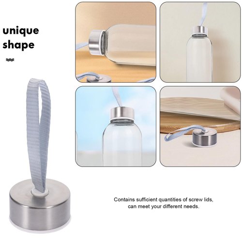 BESTonZON 20 PCS Water Bottle Replacement Caps, Universal Screw-On Design, Inner Diameter 38mm, Height 21mm, Leakproof Metal Caps with Rope for Reusable Water Bottles