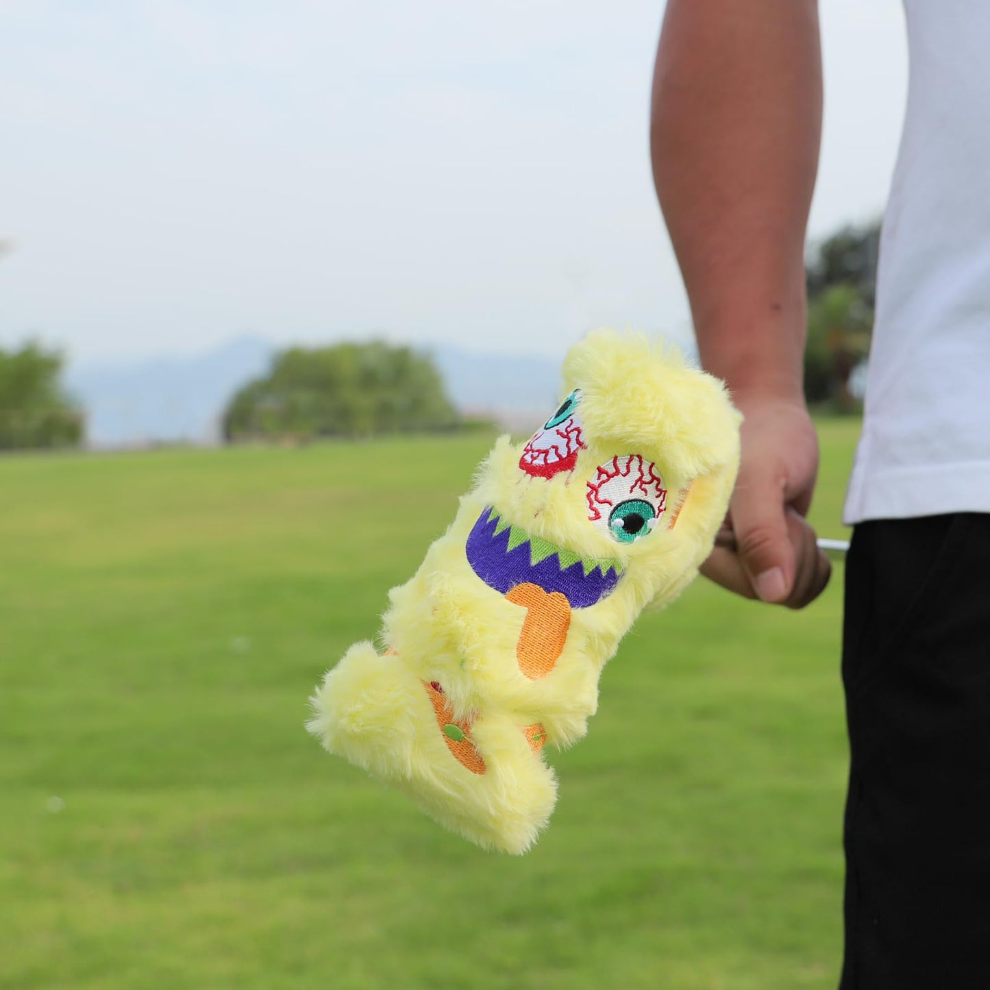 Golf Mallet Putter Headcover, Premium Leather Golf Club Protector - Mallet Putter Cover with Magnetic Closure for Most Brand Golf Blade Putter Cover (Plush Monster)