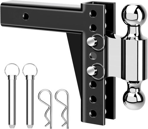 MaxxHaul 70380 Adjustable Dual Ball Mount - Heavy-Duty 12,000 lb Towing Capacity, 6.5" Drop / 7.5" Rise