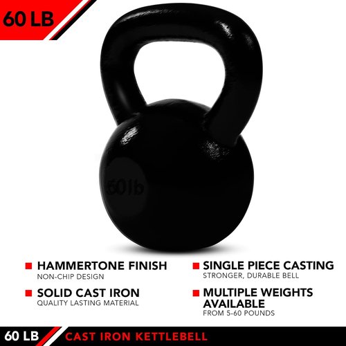 JFIT Kettlebell Weights - Durable Cast Iron Design for Strength Training | Various Sizes Available