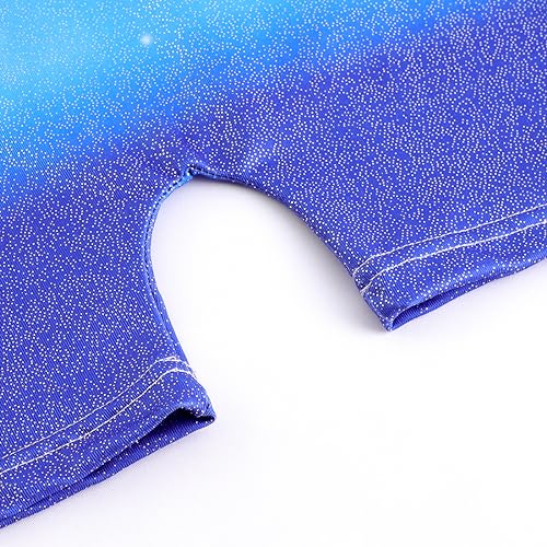 Girls' Sleeveless Sparkly Leotard - Red & Blue (5-6 Years)