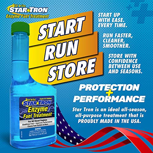 Star Tron Enzyme Diesel Fuel Treatment 8 Oz - Treats 252 Gallons, Water Disperser & Fuel Stabilizer