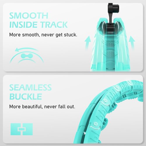 JLoibao Weighted Hula Circle with 26/32 Links(56-66 Inch) for Adults Weight Loss, Infinity Fitness Hoop Plus Size, for Women Smart Exercise Equipment