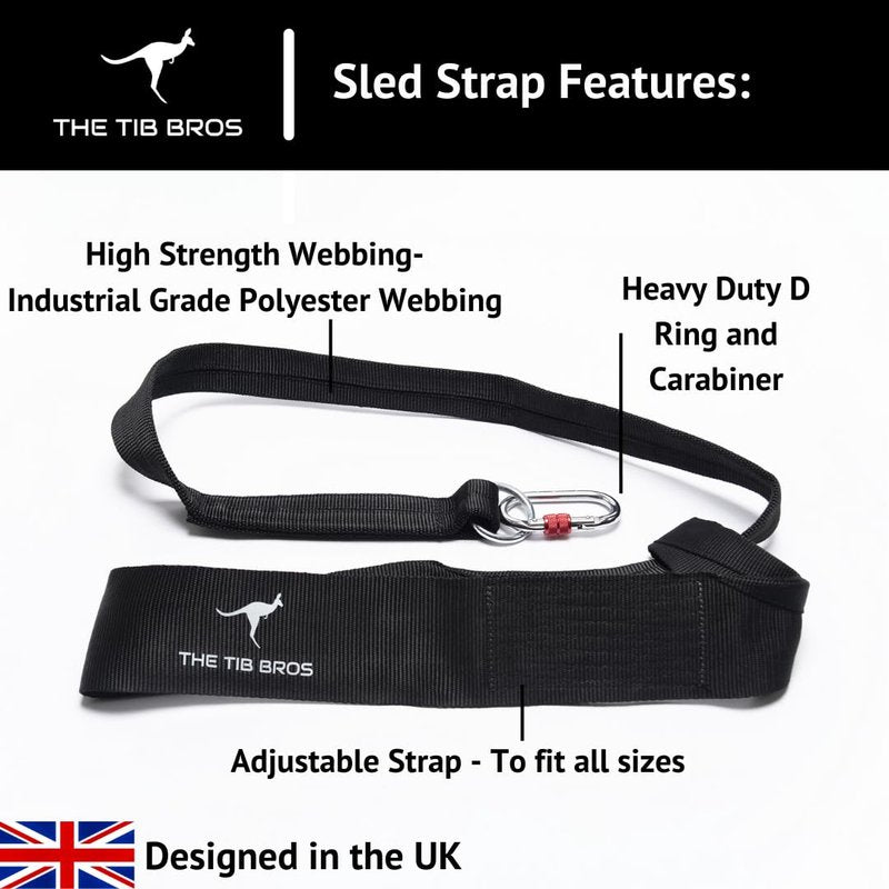Tib Bros Premium Sled Strap- 8ft Long Belt for Backwards Sled Dragging, ATG Workouts