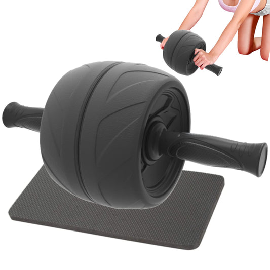 LEZER Ab Roller Wheel, Abdominal Workout, Extra Wide 5.5", Exercise Wheel, Home Gym Fitness Equipment, Core Strength, Muscle, Thick Knee Pad, Made In Taiwan Black
