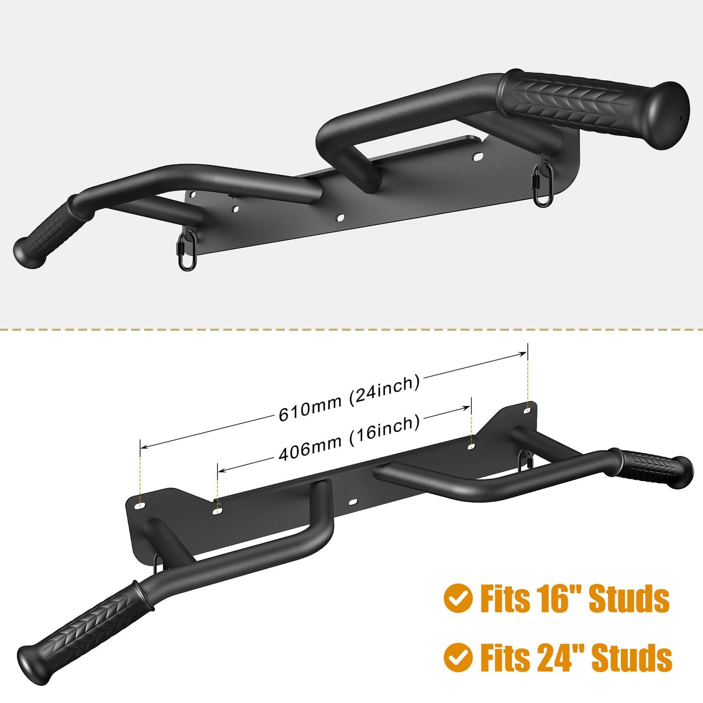 Kipika Heavy Duty Wall Mounted Doorway Pull Up Bar, Multifunctional Chin Up Bar, Portable Fitness Door Bar, Body Workout Home Gym System (A: 39" Wall Mount Pull Up Bar)