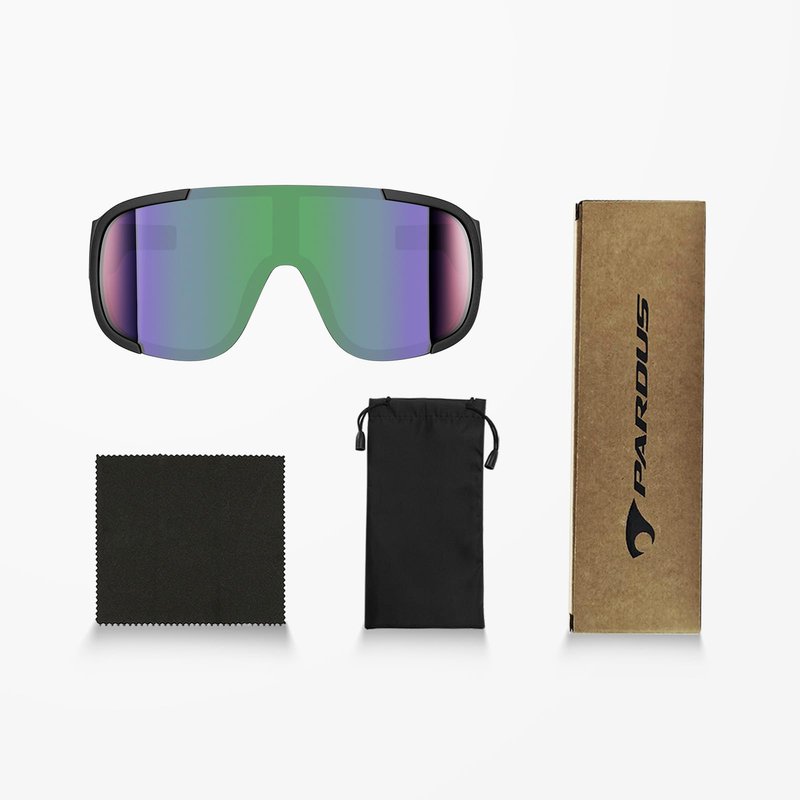 PARDUS Polarized Sports Sunglasses, UV400 Protection, Class 3 Sunshade for Men & Women, for Fishing, Outings, Cycling (Black Frame Green Film)