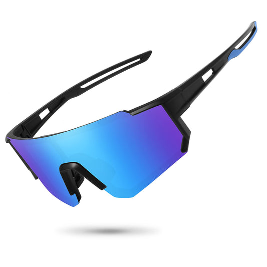 STORYCOAST Polarized Sports Sunglasses for Men Women,Bike Glasses Cycling Mountain Bike Sunglasses UV400 Protection Black-Blue