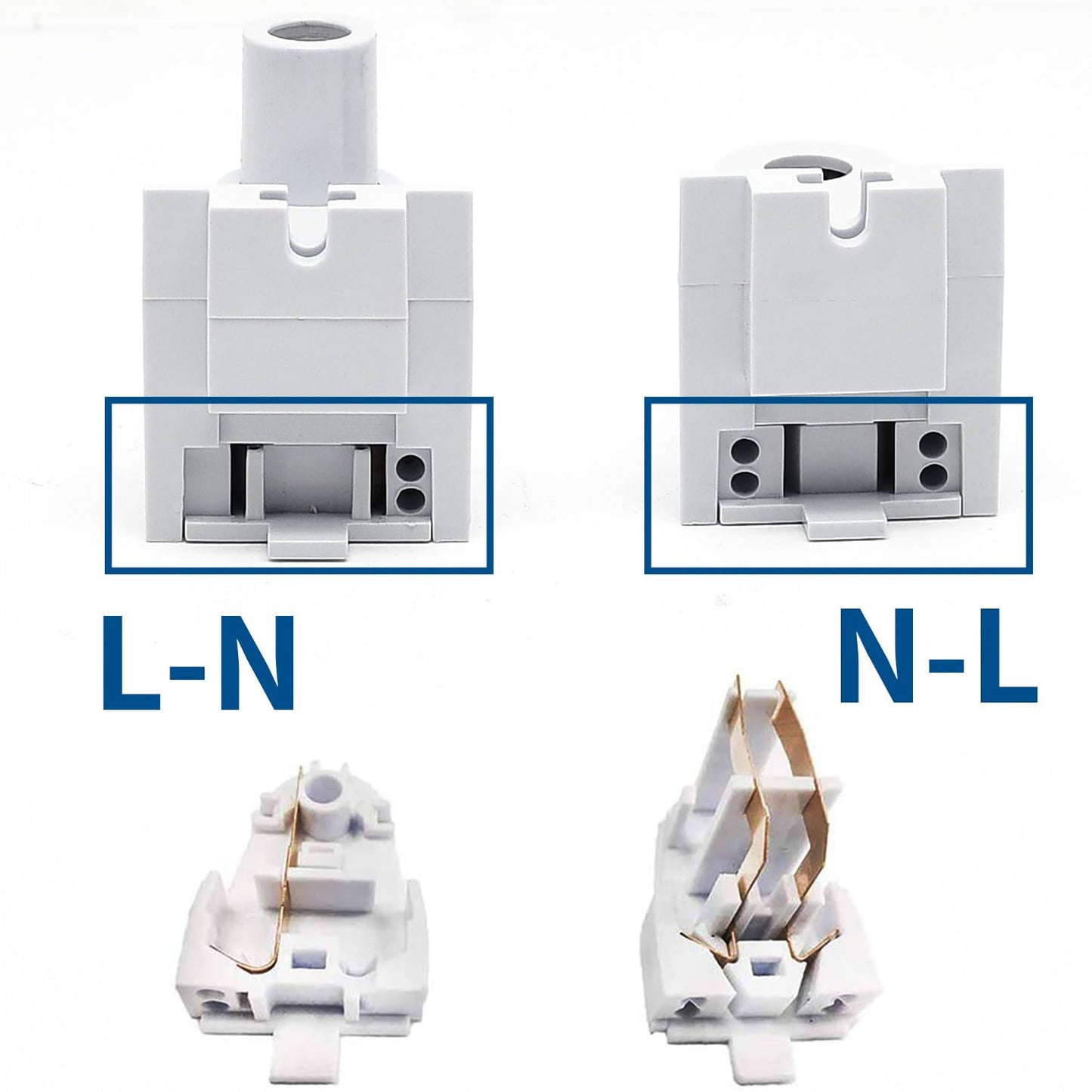 Surf turtle 2 Pair Tombstone Single Pin FA8 Base Holder Socket Connector with T8 T10 T12，for 8ft Light Emitting Diode Fluorescent Tube Light