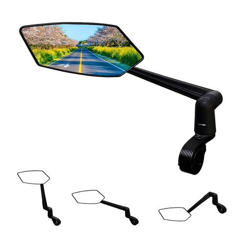 Homieway Bike Mirror, New Foldable Bicycle Mirror for Handlebar Mount, Adjustable 360°Rotatable Bicycle Rear View Mirrors for E-bike, Mountain Bike, City Bikes &Scooter (Left 0.87-1")