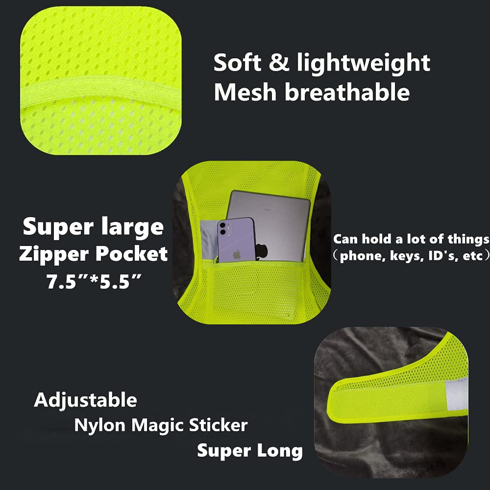 IDOU Reflective Vest Safety Running Gear with Pocket,High Visibility for Running,Biking,Walking,Women & Men