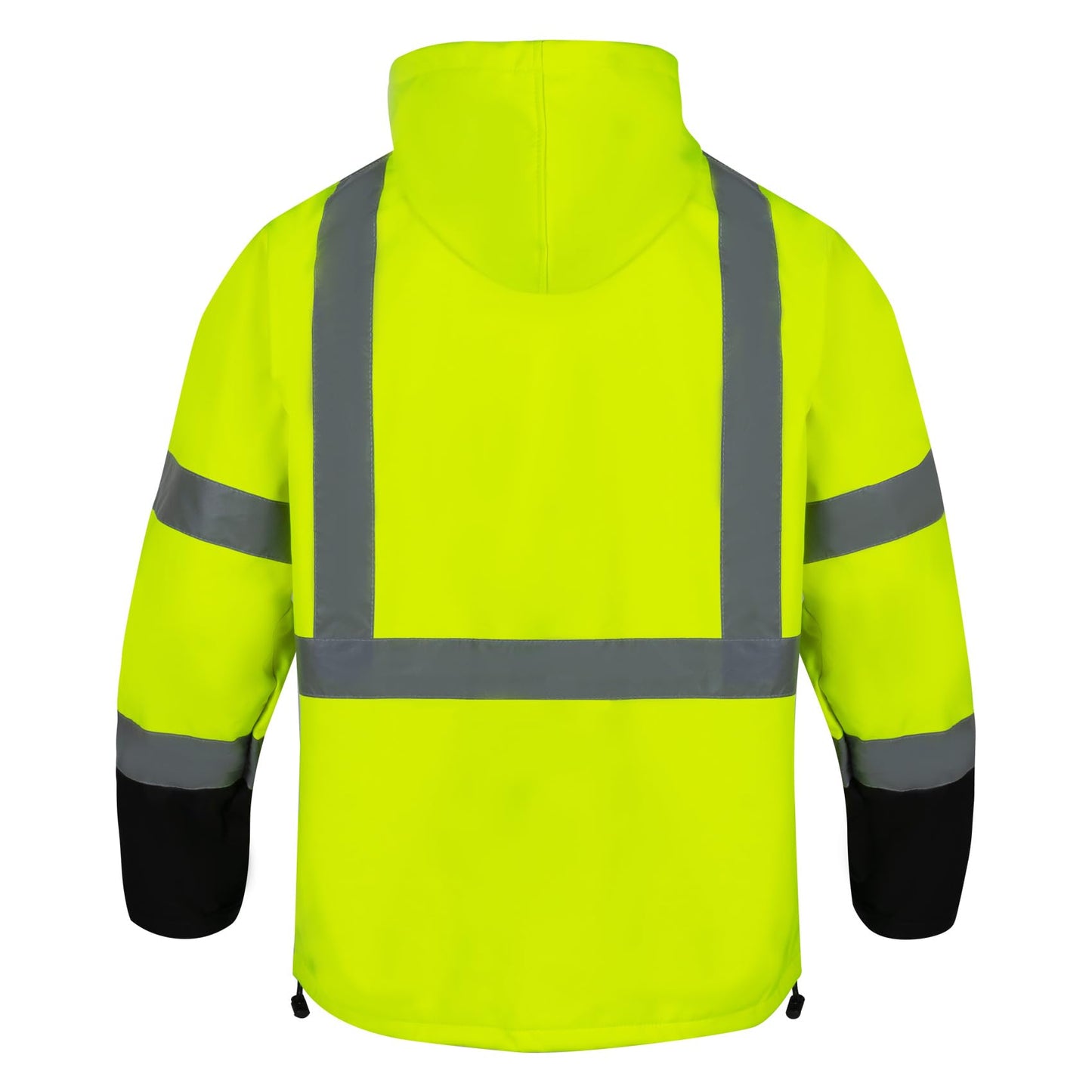 VENDACE Hi Vis Reflective Safety Jackets for Men Softshell Waterproof ANSI Class 3 High Visibility Work Jacket Hoodie Polar Fleece Lining(Yellow,L)