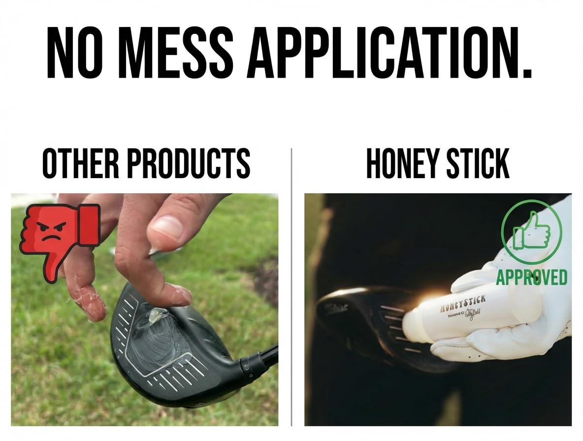 Honey Golf HoneyStick Anti Slice Gel for Golf Clubs - Anti-Hook Spin Reducer for Driver, Woods, Hybrids, Irons - Golf Accessories for Men - Golfers Must Haves & Essentials - 2 Pack