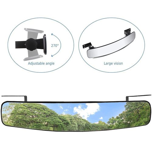 WLOOD Golf Cart Rear View Mirror 16.5 Inch Extra Wide Panoramic Golf Cart Rear View Mirror Fit for EZGO, Yamaha, Club Car