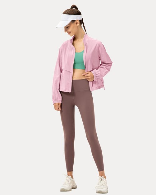 Locachy Women's Lightweight Zip-Up Athletic Jacket - Windproof & Sun Protection | Perfect for Outdoor Workouts