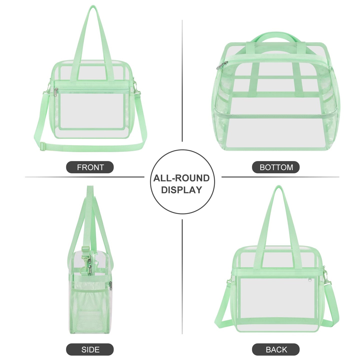 USPECLARE Clear Bag Stadium Approved,Transparent Tote Bag for Stadium Security Travel & Gym Work Sports Games Concerts
