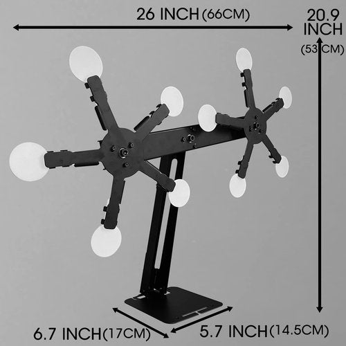 Atflbox Rotating Metal Dynamic Shooting Practice Target Stand with 10 Steel Plates for Pistol Airsoft BB Gun (Double Star)