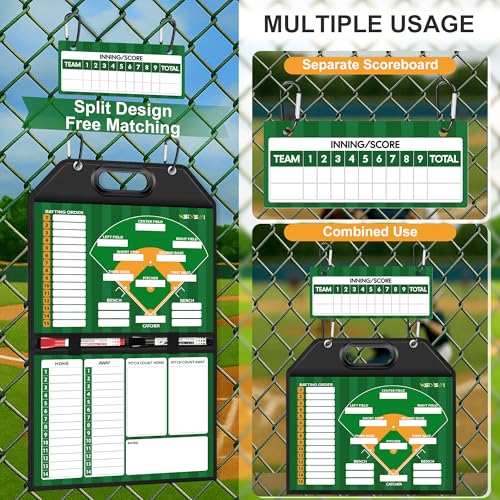 Magnetic Baseball Lineup Board - Foldable Coaching Tool