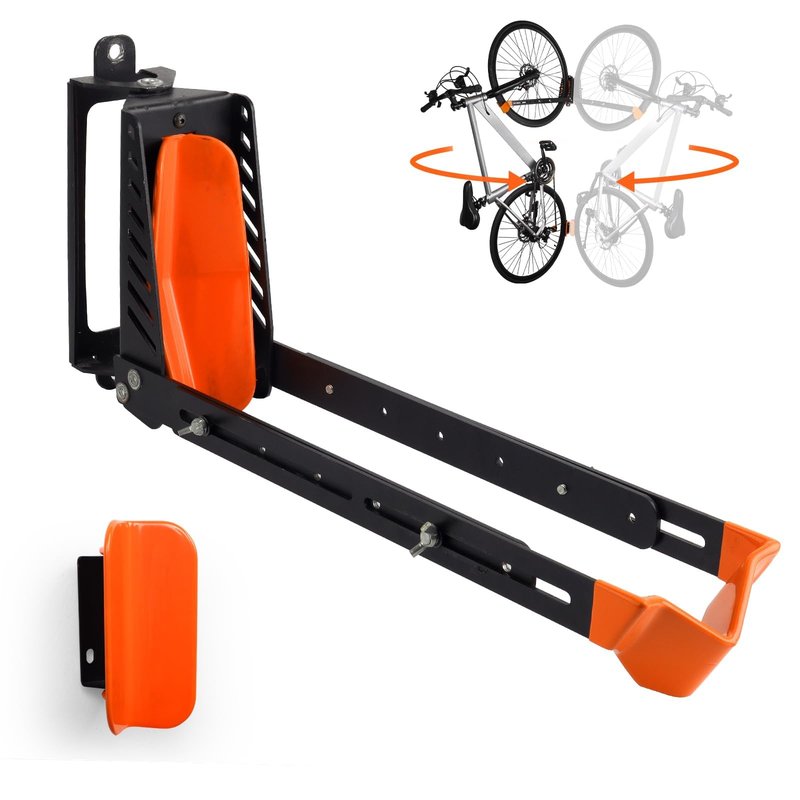 SAMRELAX Swivel Bike Rack Wall Mount, 1 pcs Bike Hanger Wall Mount, Wall Space-Saving Vertical Bike Hanger, Sturdy Bike Storage Rack, Indoor Bicycle Hooks