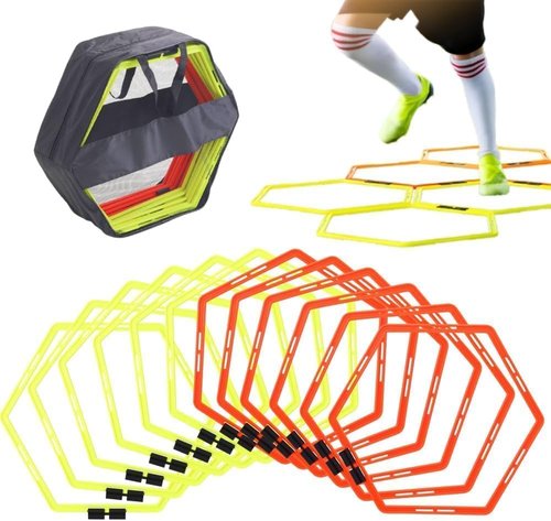 Japard Hex Agility Rings - Speed Training & Footwork Drills | Includes Carrying Bag