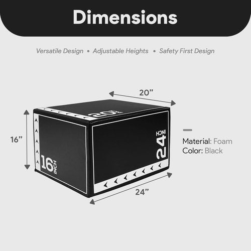 BalanceFrom 3-in-1 Foam Plyometric Jump Box - Versatile Non-Slip Surface for Strength & Agility Training