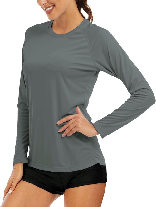 MAGCOMSEN Women's Long Sleeve Sun Protection Shirt - UPF 50+ for Hiking, Fishing & Workouts