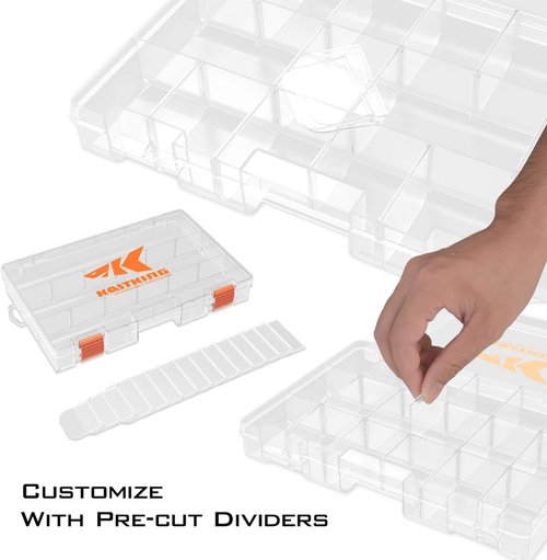 KastKing Tackle Boxes - Durable Plastic Storage Organizer with Removable Dividers | 2-Pack & 4-Pack Options