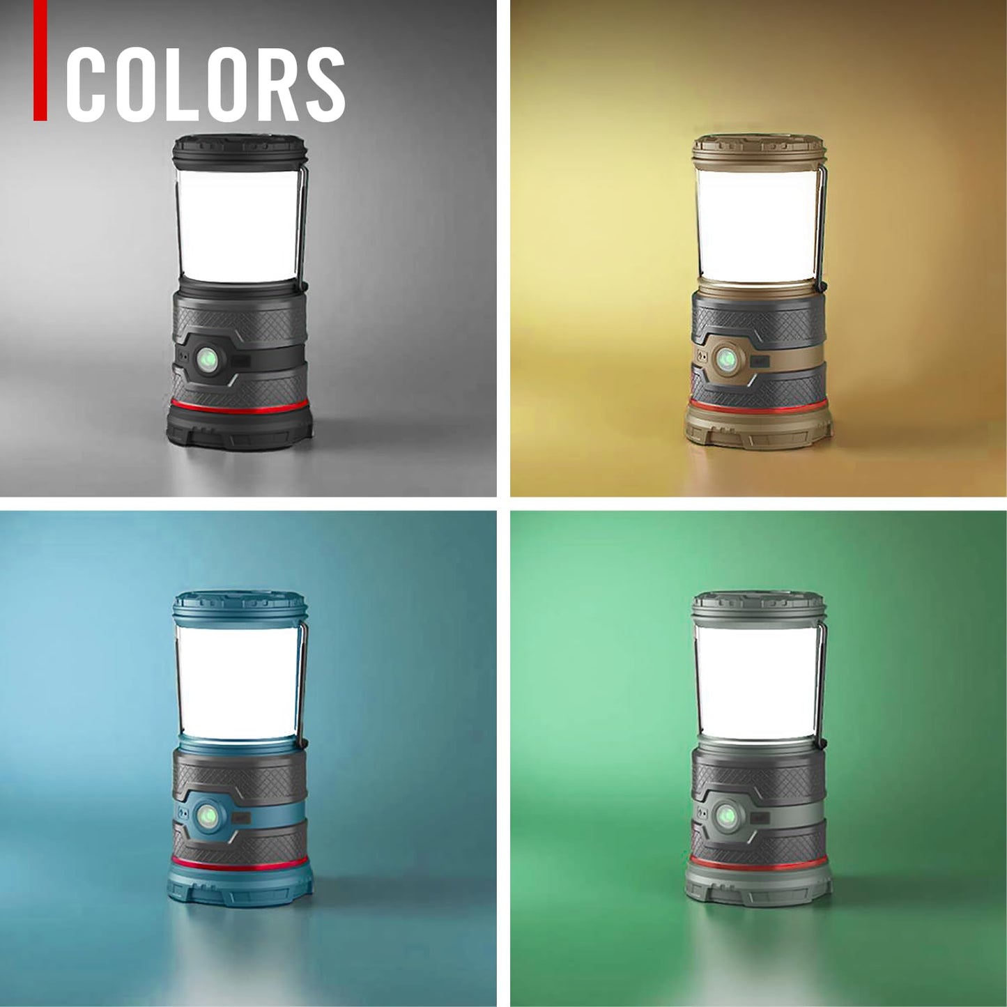 COAST EAL35R 1000 Lumen Voice-Controlled LED Emergency & Camping Area Lantern with Warm, Cool White, Day, Red & Red Flashing Mode, Power Bank Functionality - Black
