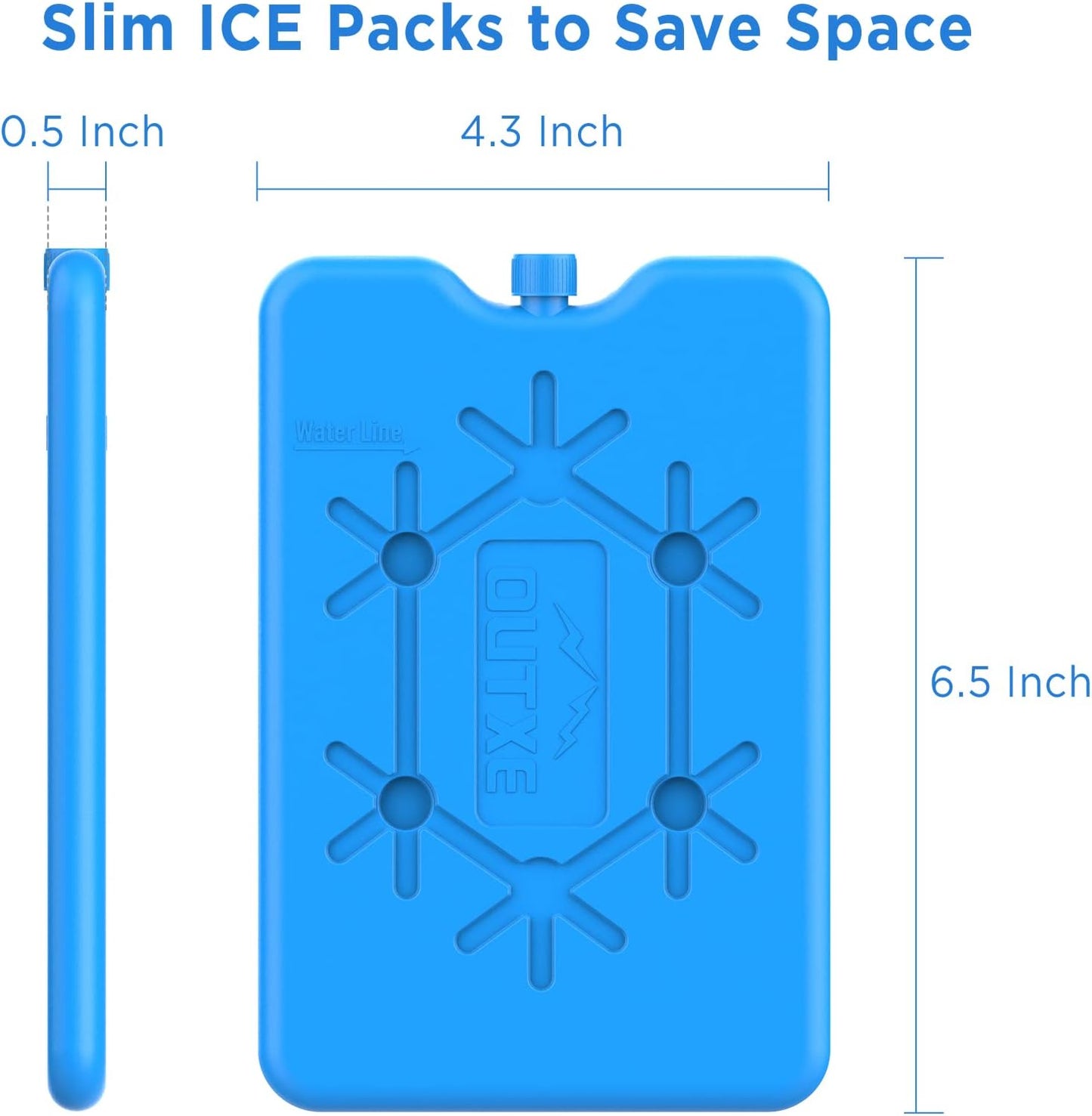 OUTXE Ice Packs - Reusable Ultra-Thin Freezer Packs for Lunch Boxes & Coolers | Keep Food Fresh