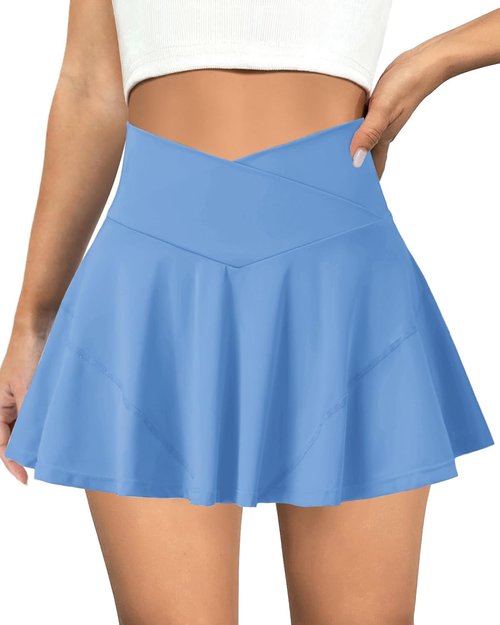 COPYLEAF Women's Tennis Skirt - High Waisted Athletic Skorts with Pockets | Pleated Design