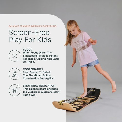 GIBBON SlackBoard | GiBoard Balance Board for Kids & Adults - Versatile Core Trainer for Home Gym & Yoga