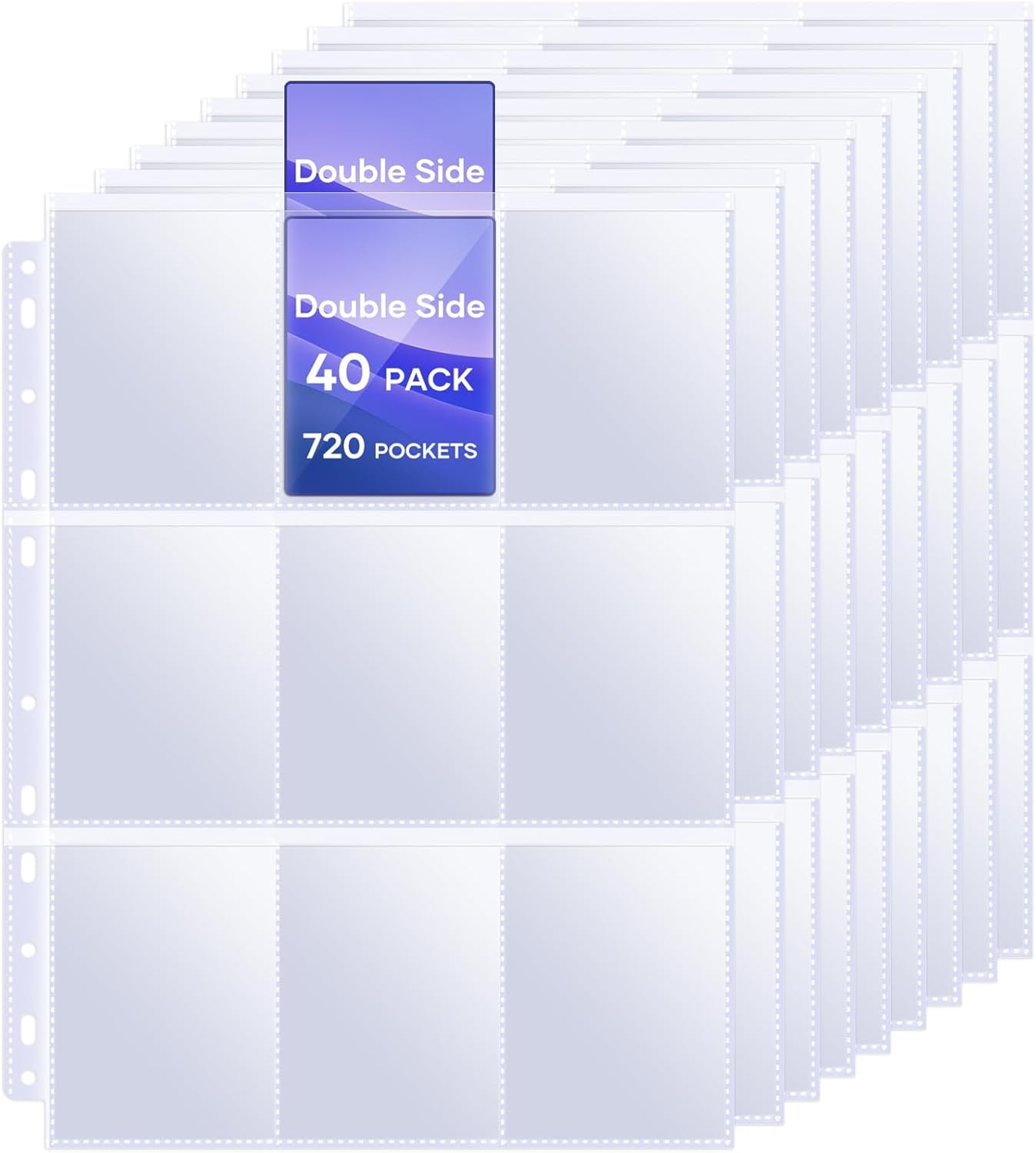 Regine Switzerland 40 Pack 9 Pocket Page Protectors - Double-Sided Card Holder Sheets for 3 Ring Binders | Fits MTG, TCG, Baseball Cards