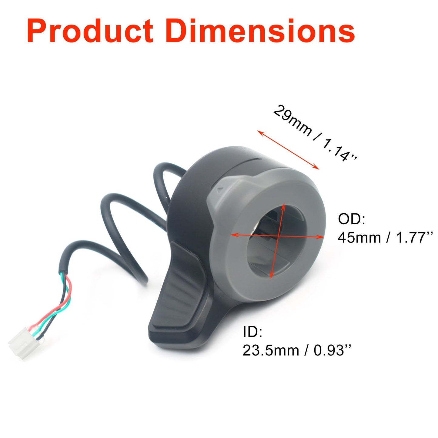 GEARLINTON Scooter Thumb Throttle, Accelerator for NIU KQi2 / KQi2 Pro / KQi3 / KQi3 Pro Electric Scooter - Speed Control Replacement with Waterproof Plug