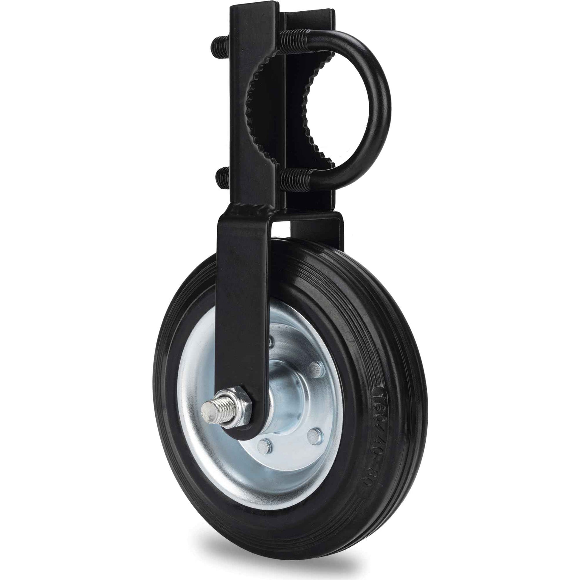 Gate Wheel Supporting Metal Swing Gate with 1-5/8" Thru 2" Gate Frames, 6" Gate Helper Wheels for Metal Tube Fence Gate, Heavy Duty Fence Wheel for Chain Link, Prevent Gate Dragging & Sagging- Black