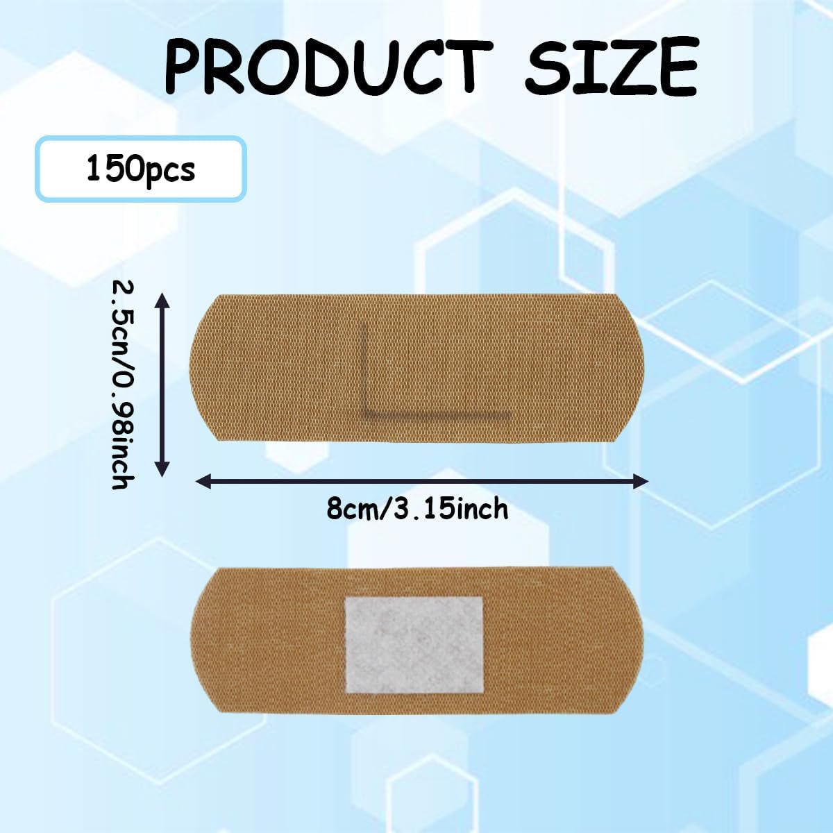 Regine Switzerland 150pcs Sterile Fabric Adhesive Bandages - Flexible & Breathable for Wound Care