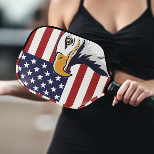 GOLTERS Pickleball Paddle Cover 11.8” L x 9" W American Flag Eagle Pattern Perfect For Most Paddle PU Leather Paddle Cover Protect Your Paddle From Scratches Dings and Dents (Eagle)
