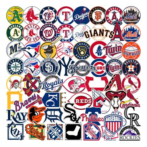 70 Pcs Baseball Stickers - Waterproof Vinyl Decals for Hydroflask & More