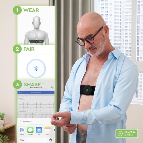 Bioheart | 24/7 Continuous Heart Monitor | Smart Wearable Chest Strap | One Month Subscription Included