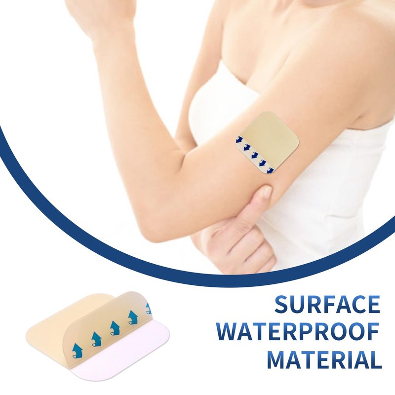 Polynew 2" x 2"-20 Pack Extra Thin Hydrocolloid Dressing for Light Exudate, Hydrocolloid Patches Waterproof Wound Dressing, Adhesive Hydrocolloid Bandages, for Pressure Ulcer, Bed Sore